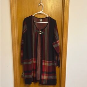 Anne Klein Red and Black Knit Sweater